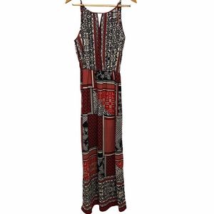 Renee C Casandra Maxi Dress Red, White, Blue Sz M